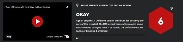 《帝国时代3：决定版》IGN评分