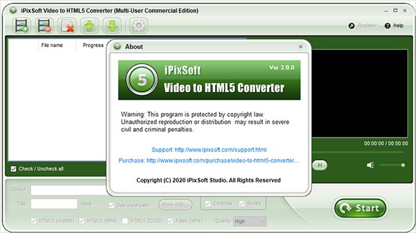 ipixsoft video to html5 converter截图