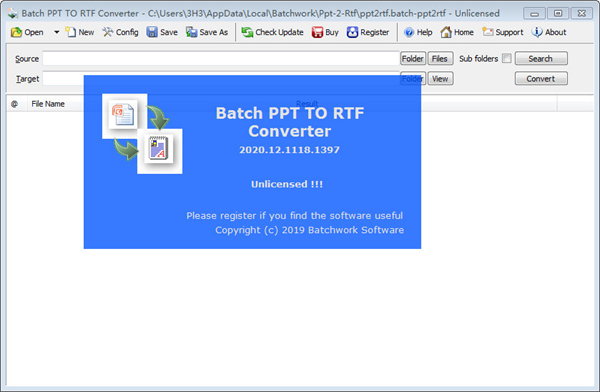 Batch PPT to RTF Converter图