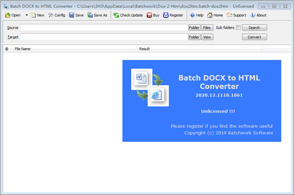 Batch DOCX to HTML Converter图