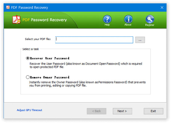 pdf password recover截图