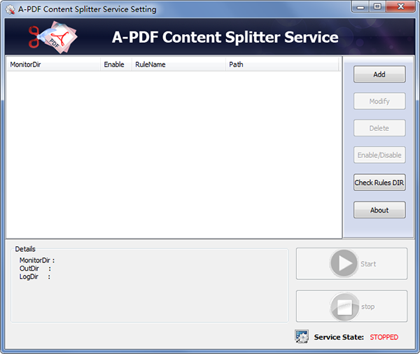A-PDF Content Splitter Service图片