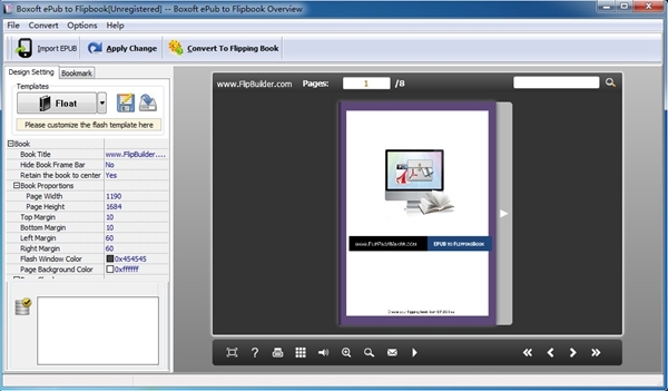 Boxoft ePub to Flipbook软件图片1