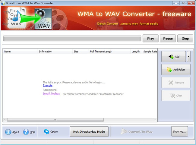 Boxoft WMA to Wav converter图