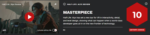 《半条命：Alyx》各媒体评分