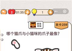 我不是猪头第259关怎么过 哪个猫爪与小猫咪的爪子最像关卡攻略