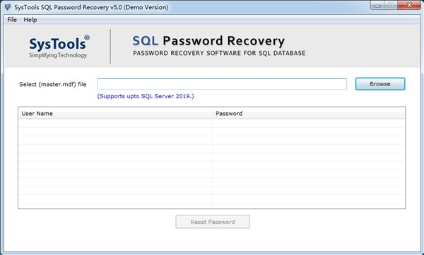 SysTools SQL Password Recovery软件图片1