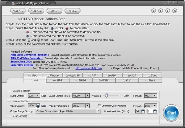 Alldj DVD Ripper Platinum软件图片