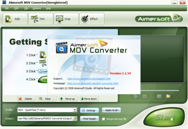 Aimersoft MOV Converter软件图片2