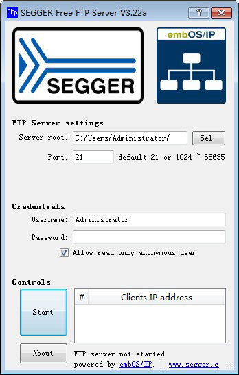 SEGGER free FTP Server截图