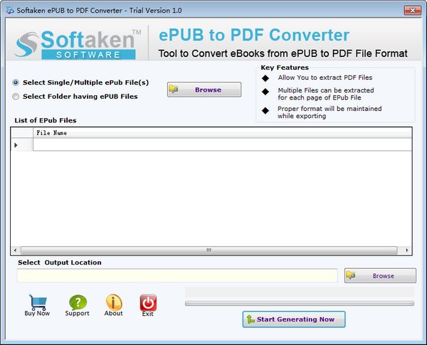 Softaken ePUB to PDF Converter图