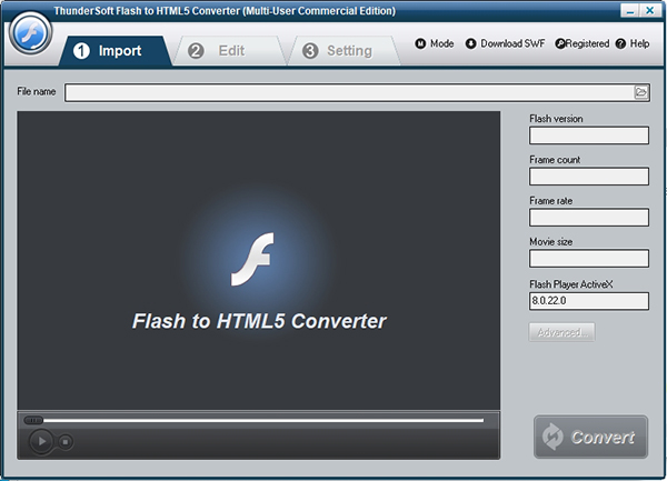 ThunderSoft Flash to HTML5 Converter破解版图片1