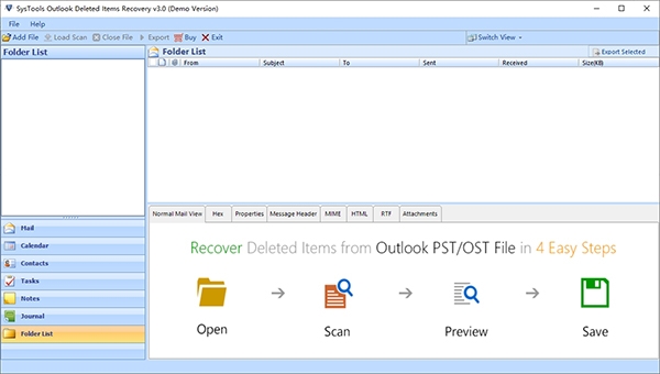 SysTools Outlook Deleted Items Recovery图片