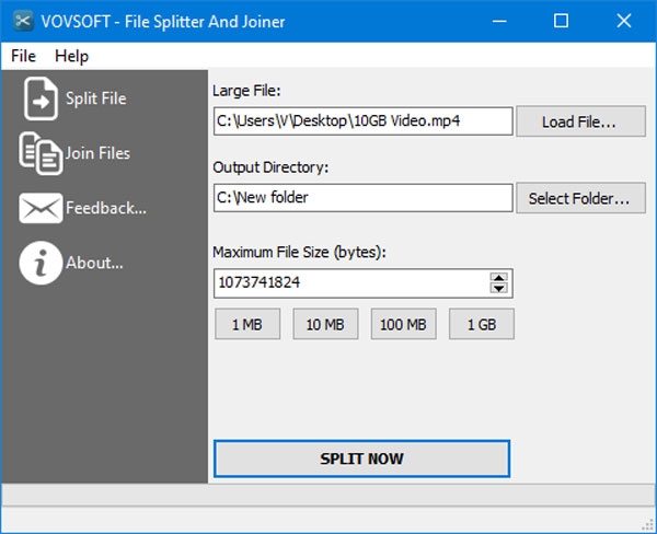 VovSoft File Splitter and Joiner截图