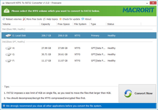 Macrorit NTFS to FAT32 Converter截图