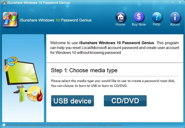 iSunshare Windows 10 Password Genius图片1