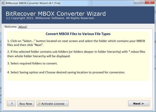 BitRecover MBOX Converter Wizard截图1