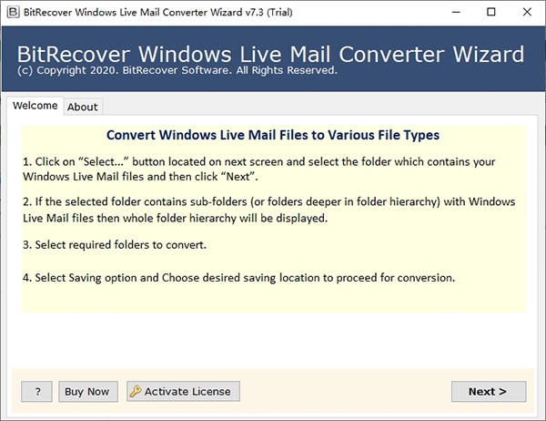 BitRecover Windows Live Mail Converter Wizard图片
