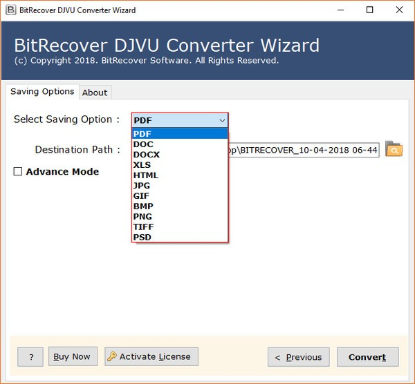 BitRecover DjVu Converter Wizard截图1