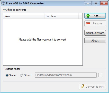 Free AVI to MP4 Converter截图