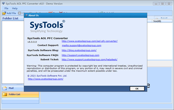 SysTools AOL PFC Converter图