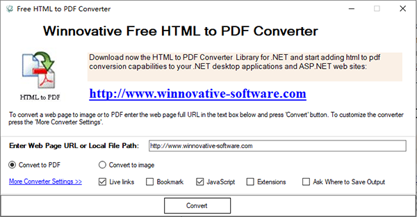 Winnovative Free HTML to PDF Converter图片