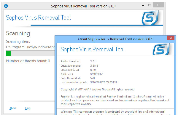 Sophos Virus Removal Tool截图