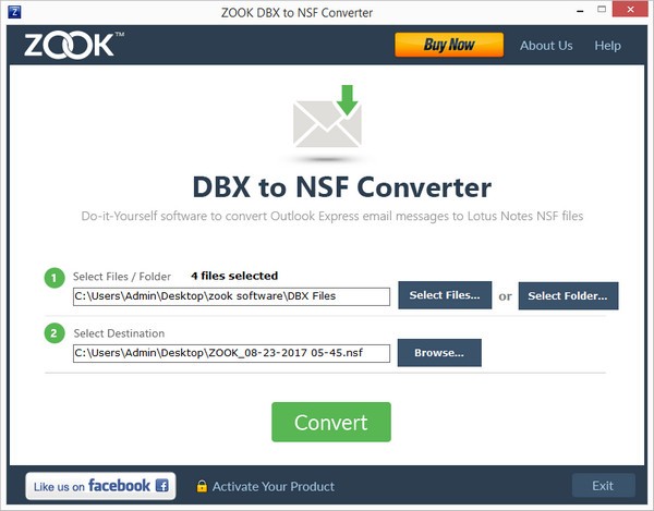 ZOOK DBX to NSF Converter图片
