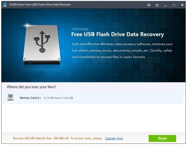 IUWEshare Free USB Flash Drive Data Recovery图片2