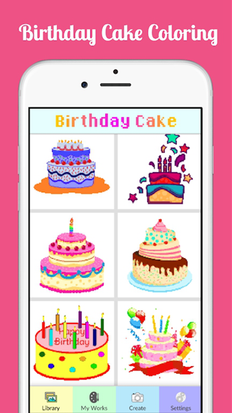生日蛋糕涂色游戏图片1