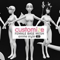 Customize Female Base Mesh Anime Style