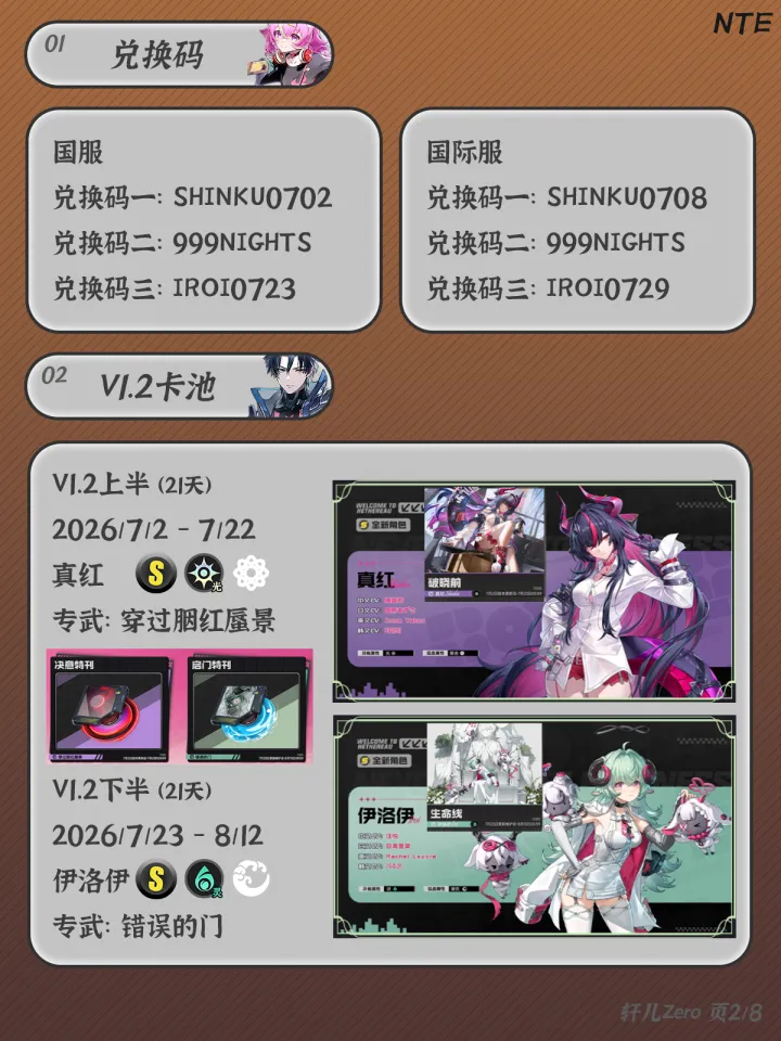 异环V1.2版本前瞻笔记