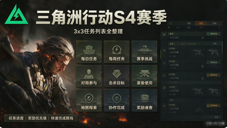 三角洲行动S4赛季3x3任务列表全整理
